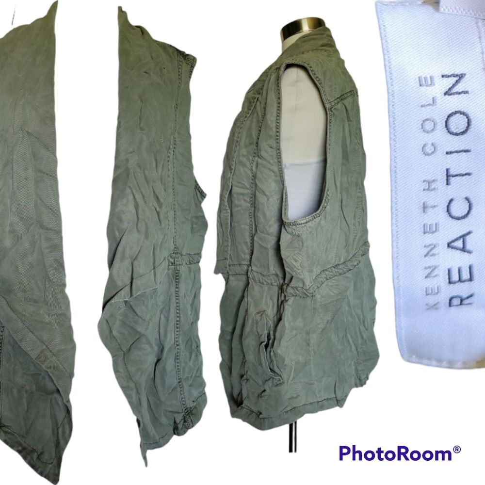 Kenneth Cole Reaction Green Cargo Vest - OPEN FRONT - 2X